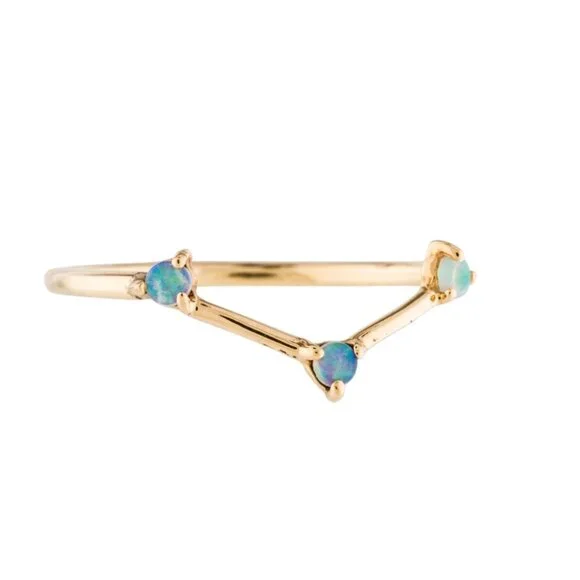 WWAKE Three-Step Triangle Opal Ring - Size 5 - Picture 3 of 9